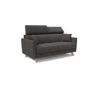 Francy sofá cama con reposacabezas ajustables 160 cm (mat. 120x197) antracita