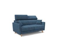 Francy sofá cama con reposacabezas ajustables 160 cm (mat. 120x197) azul