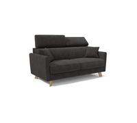 Francy sofá cama con reposacabezas ajustables 160 cm (mat. 120x197) negro