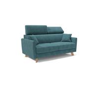 Francy sofá cama con reposacabezas ajustables 160 cm (mat. 120x197) verde/ gris