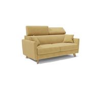 Francy sofá cama con reposacabezas ajustables 180 cm (mat. 140x197) amarillo