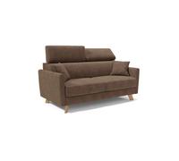Francy sofá cama con reposacabezas ajustables 180 cm (mat. 140x197) marrón