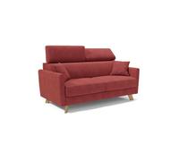 Francy sofá cama con reposacabezas ajustables 180 cm (mat. 140x197) rojo