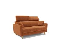 Francy sofá cama con reposacabezas ajustables 200 cm (mat. 160x197) naranja