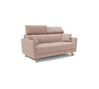 Francy sofá cama con reposacabezas ajustables 200 cm (mat. 160x197) rosa