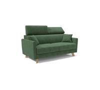 Francy sofá cama con reposacabezas ajustables 200 cm (mat. 160x197) verde