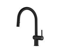 FRANKE 115.0653.404, Grifo del fregadero de la cocina Active J pull down spray, Negro mate