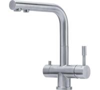 Franke Atlas, grifo de cocina giratorio, acero inoxidable, acero inoxidable, grifo monomando, doble salida, cartucho cerámico, 3,5 cm