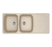 Franke AZG 621, Lavabo encimera, rectangular, color beige, 2 cubetas, forma rectangular, 360 x 460 mm