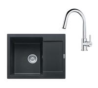 Franke - Conjunto de cocina G256O, fregadero de fragranite MRG 611-62 + grifo FS 3229.031 ónix/cromo 114.0700.712