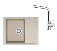 Franke - Conjunto de cocina G262SA, fregadero de fragranite BFG 611-62 + grifo FS 3230.031, sahara/cromo 114.0700.732