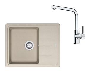 Franke - Conjunto de cocina G262SA, fregadero de fragranite BFG 611-62 + grifo FS 3230.031, sahara/cromo 114.0700.732