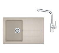 Franke - Conjunto de cocina G263SA, fregadero de fragranite BFG 611-78 + grifo FS 3230.031, sahara/cromo 114.0700.737