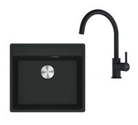Franke - Conjunto de cocina G274MČ, fregadero de fragranite MRG 610-52 RTL, + grifo FC 6018.901, negro mate 114.0700.787
