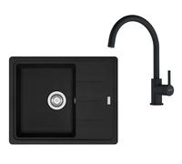 Franke - Conjunto de cocina G278MČ, fregadero de fragranite BFG 611-62 + grifo FC 6018.901, negro mate 114.0700.801