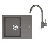 Franke - Conjunto de cocina G278ŠK, fregadero de fragranite BFG 611-62 + grifo FC 6018.084, piedra gris 114.0700.804