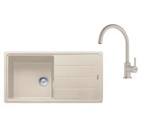 Franke - Conjunto de cocina G280SA, fregadero de granito BFG 611, + grifo FC 6018.082, sahara 114.0700.813