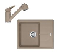 Franke - Conjunto de cocina G55, fregadero de fragranite BFG 611-62 y grifo FC 9547.424, cachemira 114.0509.994