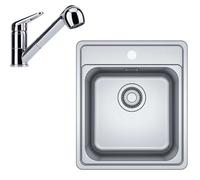 Franke - Conjunto de cocina N89, fregadero de acero inoxidable BCX 610-42 + grifo FC 9547.031, cromo 101.0700.672