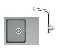 Franke - Conjunto de cocina T110Š, fregadero de tectonite OID 611-62, + grifo FS 3230.031, gris/cromo 143.0687.318