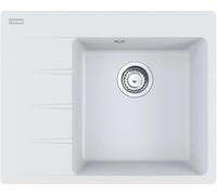 FRANKE - Fregadero CNG 611-62 GLACIER, con lavabo derecho y sistema de control excéntrico / Medidas de corte: 600 x 480 mm, radio R15 / Fregadero de granito