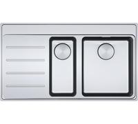 FRANKE - Fregadero MYTHOS MYX 251 A - Con un lavabo a la derecha - con válvula de pulsador / Fregadero de acero inoxidable / Diseño Slimtop / Integrado al plano de la encimera