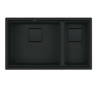 Franke Kubus 2 - Fregadero de fragranite KNG 120/2, 76x46 cm, negro mate 125.0718.492