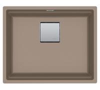 FRANKE, lavabo encimera modelo KUBUS 2 KNG 110-52, color CASHMERE, con válvula de pulsador / Fragranit