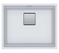 FRANKE, lavabo encimera modelo KUBUS 2 KNG 110-52, color GLACIER, con válvula de pulsador y material Fragranit