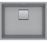 FRANKE, lavabo encimera modelo KUBUS 2 KNG 110-52, color gris piedra, con válvula de pulsador / Fragranit