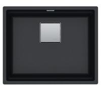 FRANKE, lavabo encimera modelo KUBUS 2 KNG 110-52, color ONYX, con válvula de pulsador / Fragranit