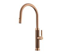 Franke Mythos Masterpiece - Grifo de fregadero FG 1554.505 con ducha extraíble, cobre 115.0711.557