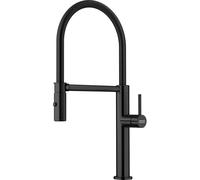 Franke Pescara Semi Pro - Grifo monomando para fregadero FC 4170.502 con brazo flexible y rociador, negro 115.0741.721