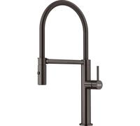 Franke Pescara Semi Pro - Grifo monomando para fregadero FC 4170.503 con brazo flexible y rociador, antracita 115.0741.722