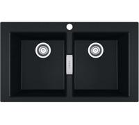 Franke Sirius 2.0 - Fregadero de tectonite S2D 620-86, 86x50 cm, negro 143.0637.161