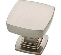 Franklin Brass (10 unidades) - Perillas de gabinete de níquel cepillado para cómodas, cajones, puerta de armario de cocina, tocador, muebles, pomos de armario, cuadrados de 1-1/8 pulgadas | Webber