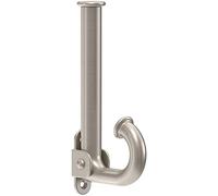 Franklin Brass Extend-a-Hook - Ganchos ovalados de pared individual de 1 punta para abrigo/sombrero, ganchos de níquel satinado para colgar ropa, bolso, bolsa y organización de toallas B45618M-SN-R
