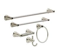 Franklin Brass Kinla KIN5PC-SN - Juego de baño de 5 Piezas de níquel Satinado de 18 y 24 Pulgadas, toalleros, Soporte para Papel higiénico, Anillo, Gancho
