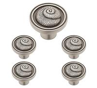 Franklin Brass Nautilus PBF660-BSP-C1 - Juego de 5 pomos de gabinete de estaño satinado cepillado para cocina, tiradores de cajones, aparadores, puerta de armario, 1-7/16 pulgadas