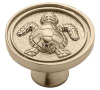 Franklin Brass Seaside Cottage Turtle PBF656-CZ-B2 - Juego de 5 pomos de bronce champán para cajones de cocina, tiradores y pomos redondos de 1-7/16 pulgadas para armario