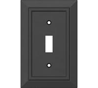 Franklin Brass W35241-FBA-C Classic Architecture - Placa de pared de interruptor único, paquete de 4, negro mate, antimicrobiano