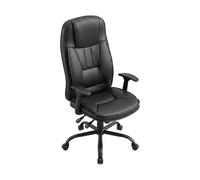 FRANKYSTAR® Yūto - Silla de oficina ergonómica, 50 x 47 x 131 cm, cómoda y relajante, con ruedas giratorias de piel sintética negra