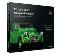 Franzis 55154-2 Calendario de Adviento Citroën 2 CV (Pato) en verde, kit de construcción de vehículos a escala 1:38, módulo de sonido y libro de acompañamiento, para mayores de 14 años, coloré