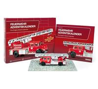 FRANZIS 67206 - Calendario de Adviento de bomberos, modelo de metal del Mercedes-Benz L1519 a escala 1:43, incluye libro de 52 páginas