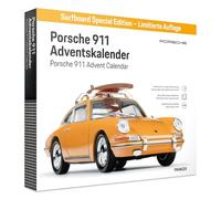 FRANZIS 67299 Porsche 911 - Calendario de Adviento con tabla de surf (escala 1:43, incluye módulo de sonido y libro de 52 páginas)
