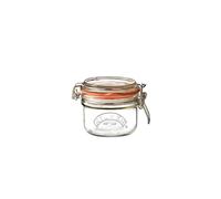 Kilner Frasco redondo de vidrio Round Clip Top Jar transparente con horquilla y pinza redonda