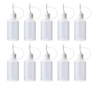 FRCOLOR 10 Botellas Rellenable de Pegamento Líquido de 30ml Punta de Aguja Metálica y Cuerpo Plástico para Manualidades y Quilling Color Aleatorio
