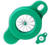 FRCOLOR 2 Piezas Cortador de Cebollino de Acero Inoxidable y Cuerpo de Plástico Verde 12 Cuchillas Afiladas para Picar Cebolla de Forma Segura y Práctica de Cocina