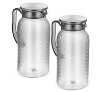 FRCOLOR 2 Piezas Jarras para Jugo de Plástico Acrílico Resistente con Capacidad de 1.8l, Diseño Moderno y Minimalista Adecuado para Fiestas y Uso Diario