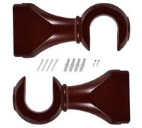 FRCOLOR 2 Soportes de Madera Marrón para Barra de Cortina, Soporte Resistente para Pared Orificio de 28mm, Accesorios para Cortinas en Estilo Simple